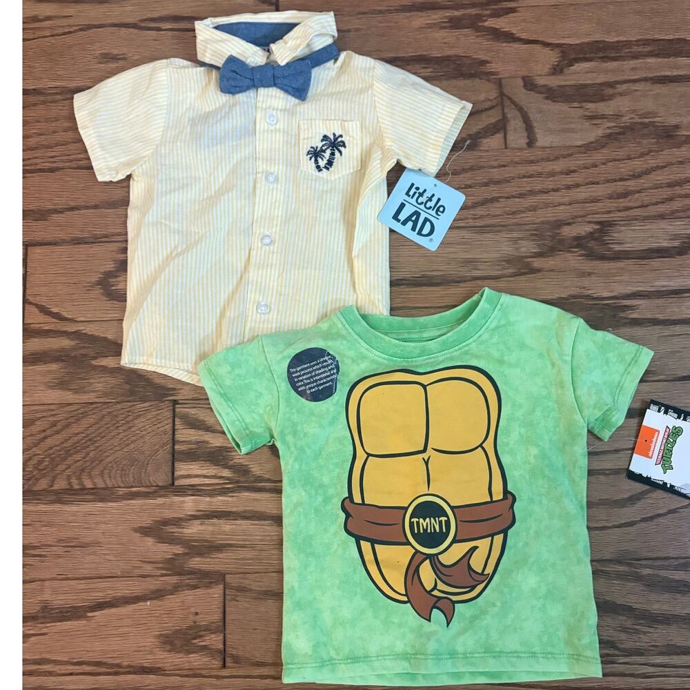 Little Lad/Nickelodeon T Shirt and Button Down Boys 12 Months Ninja Turtle